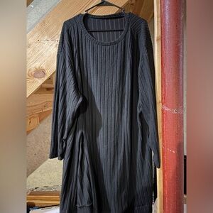 SHEIN Black Ribbed sweater Dress